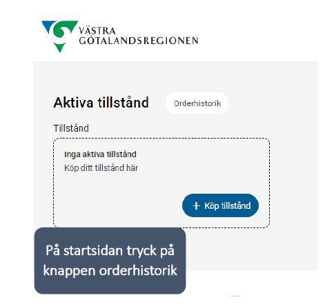 Tryck pik.å knappen Orderhistor