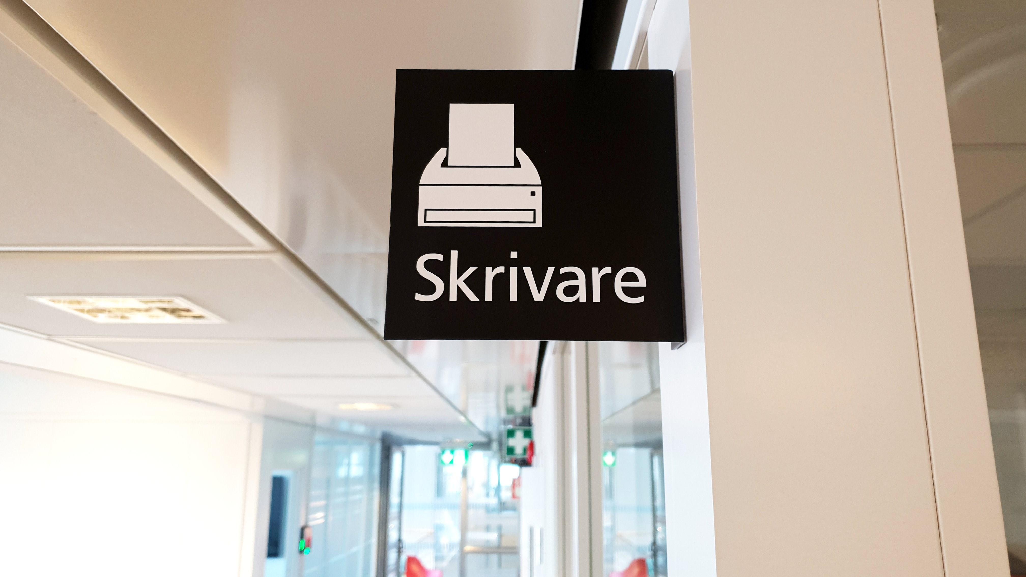 Skylt för skrivarrum