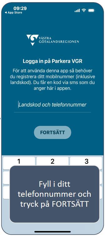 Skriv in ditt telefonnummer.