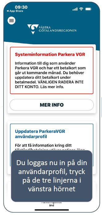 Tryck på hamburgermenyn.