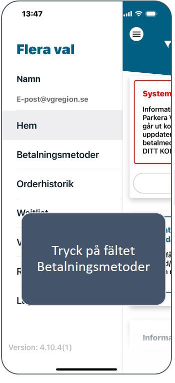 Tryck på Betalningsmetoder.